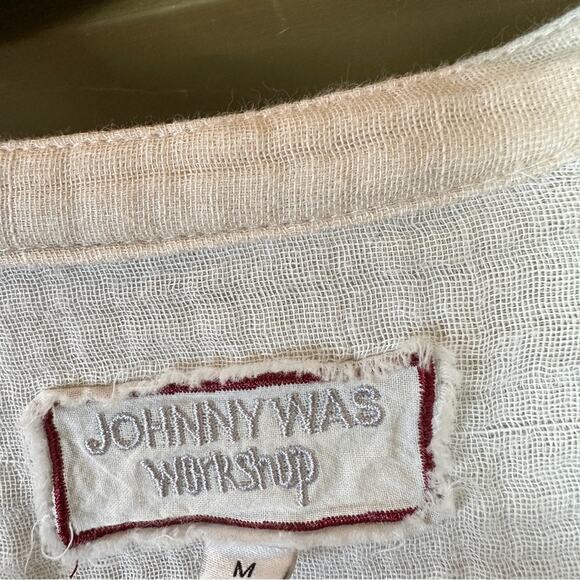 Johnny Was Nandi Flare Sleeve 100% Linen Tunic Dress. In Chantal Gauze. - Picture 8 of 12